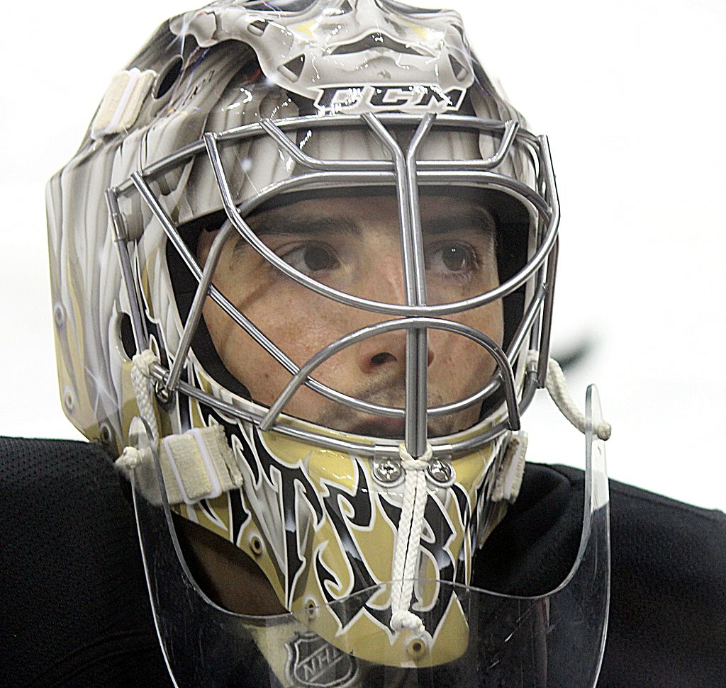 Marc-André Fleury in goaltender mask